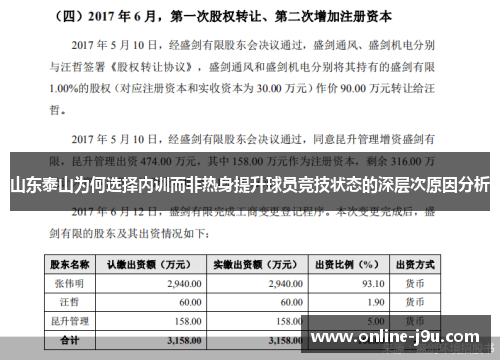 山东泰山为何选择内训而非热身提升球员竞技状态的深层次原因分析